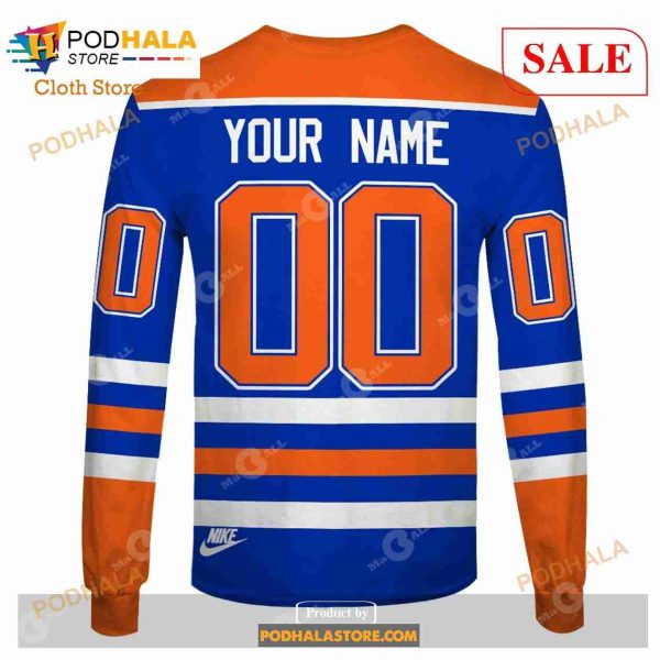 Custom Edmonton Oilers 80s Throwback Vintage Hockey Away Sweatshirt Hoodie 3D