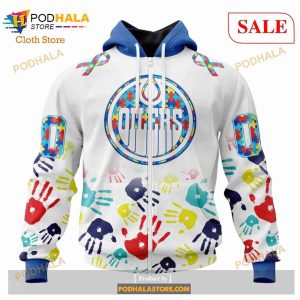 Custom Edmonton Oilers Autism Awareness Design Sweatshirt NHL Hoodie 3D 2