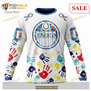 Custom Edmonton Oilers Autism Awareness Design Sweatshirt NHL Hoodie 3D 4