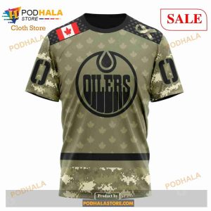 Custom Edmonton Oilers Camo Military Appreciation Sweatshirt NHL Hoodie 3D 6