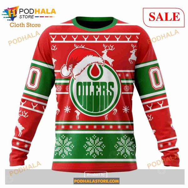 Custom Edmonton Oilers Christmas Sweatshirt NHL Hoodie 3D For Women Men