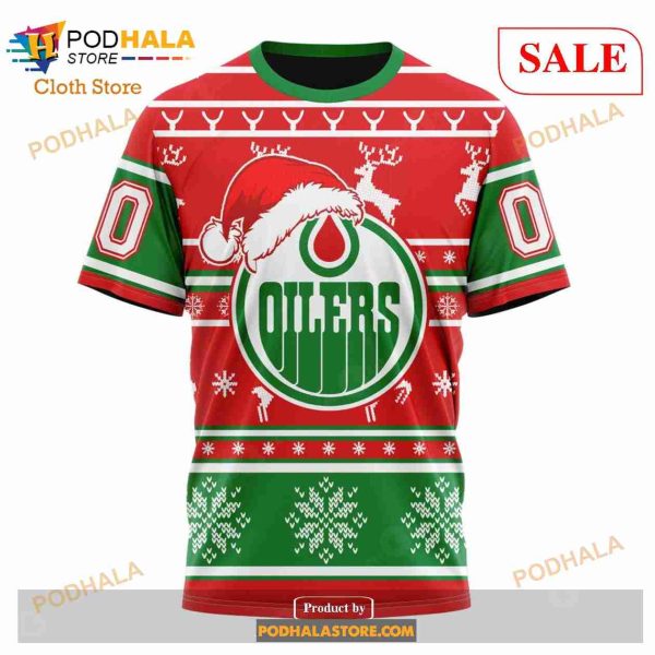 Custom Edmonton Oilers Christmas Sweatshirt NHL Hoodie 3D For Women Men