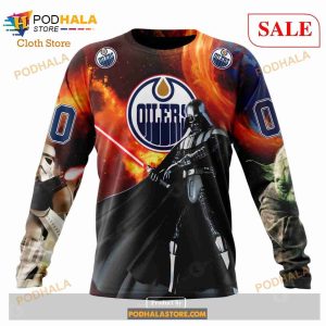 Custom Edmonton Oilers Design X Star War Sweatshirt NHL Hoodie 3D 4