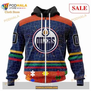 Custom Edmonton Oilers Fearless Aganst Autism Sweatshirt NHL Hoodie 3D 2