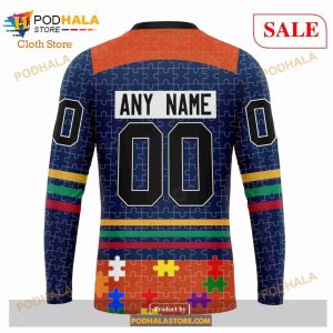 Custom Edmonton Oilers Fearless Aganst Autism Sweatshirt NHL Hoodie 3D 5