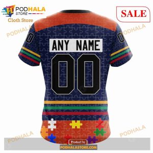 Custom Edmonton Oilers Fearless Aganst Autism Sweatshirt NHL Hoodie 3D 7