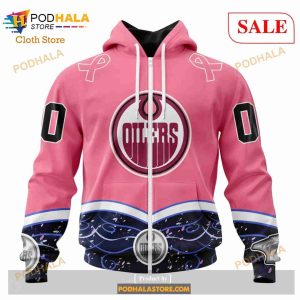 Custom Edmonton Oilers Fights Cancer Sweatshirt NHL Hoodie 3D 2