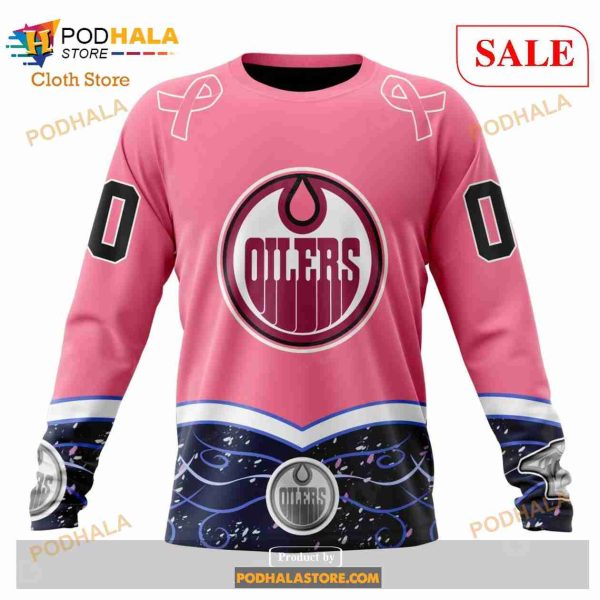 Custom Edmonton Oilers Fights Cancer Sweatshirt NHL Hoodie 3D