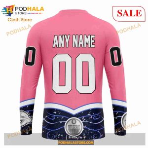 Custom Edmonton Oilers Fights Cancer Sweatshirt NHL Hoodie 3D 5
