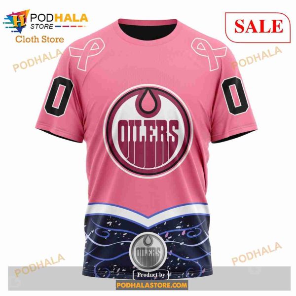 Custom Edmonton Oilers Fights Cancer Sweatshirt NHL Hoodie 3D