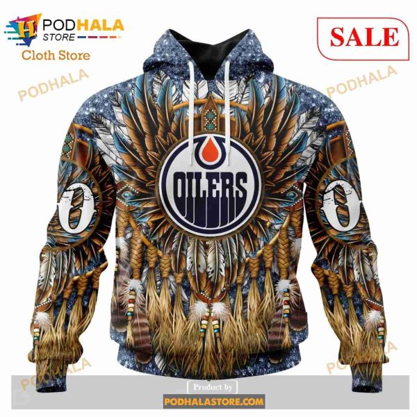 Custom Edmonton Oilers Native Costume Design Sweatshirt NHL Hoodie 3D