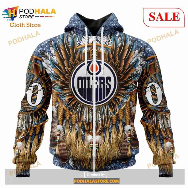 Custom Edmonton Oilers Native Costume Design Sweatshirt NHL Hoodie 3D