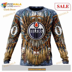 Custom Edmonton Oilers Native Costume Design Sweatshirt NHL Hoodie 3D 4