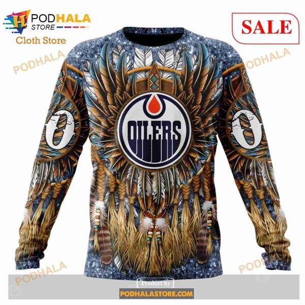 Custom Edmonton Oilers Native Costume Design Sweatshirt NHL Hoodie 3D