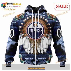 Custom Edmonton Oilers Native Costume Sweatshirt NHL Hoodie 3D 2