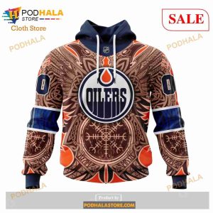 Custom Edmonton Oilers Norse Viking Symbols Sweatshirt NHL Hoodie 3D 4