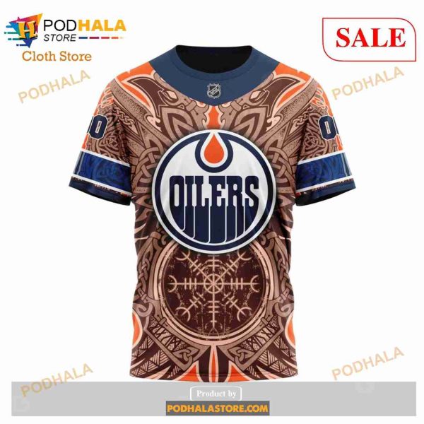 Custom Edmonton Oilers Norse Viking Symbols Sweatshirt NHL Hoodie 3D
