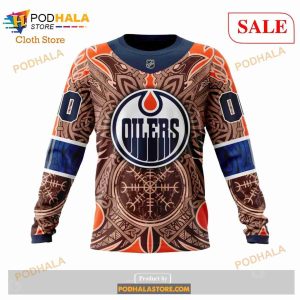 Custom Edmonton Oilers Norse Viking Symbols Sweatshirt NHL Hoodie 3D 6