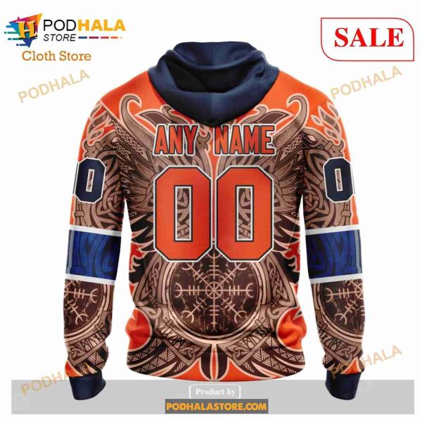 Custom Edmonton Oilers Norse Viking Symbols Sweatshirt NHL Hoodie 3D