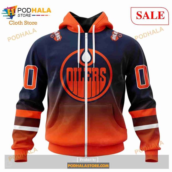 Custom Edmonton Oilers Retro Gradient Design Sweatshirt NHL Hoodie 3D