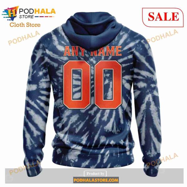 Custom Edmonton Oilers Retro Vintage Tie Dye Sweatshirt NHL Hoodie 3D