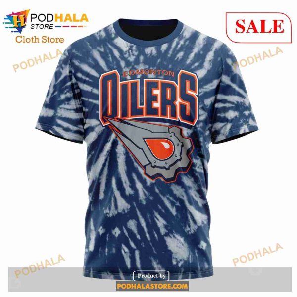 Custom Edmonton Oilers Retro Vintage Tie Dye Sweatshirt NHL Hoodie 3D