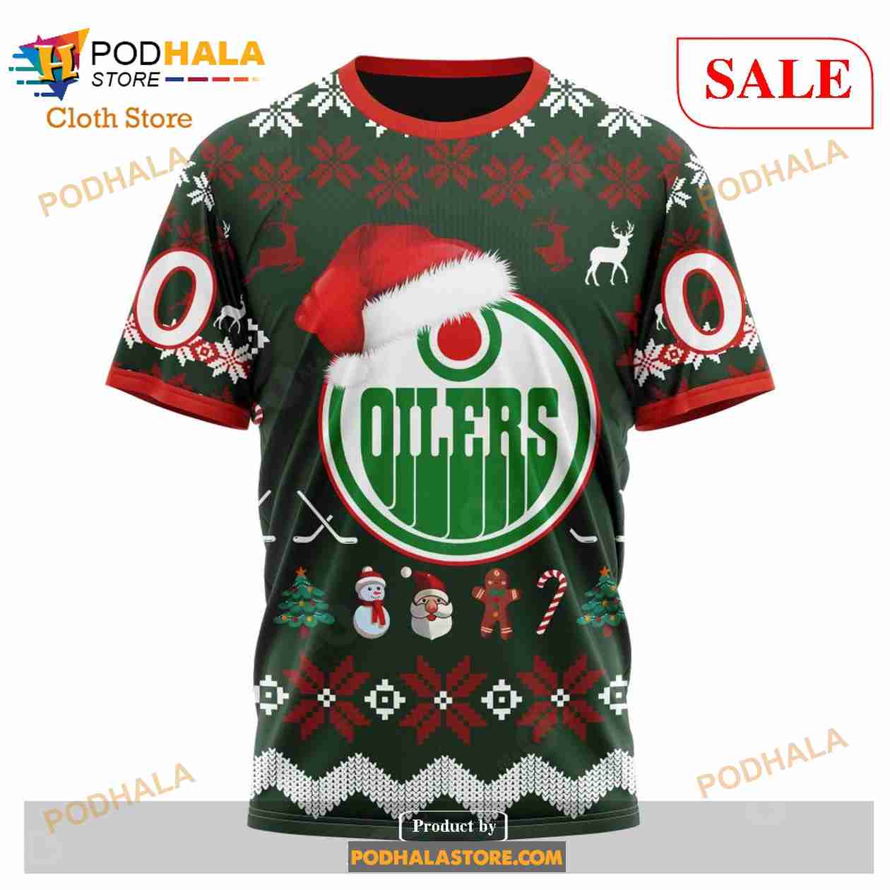 Nhl Edmonton Oilers Christmas Ugly Sweater Print Funny Grinch Gift For  Hockey Fans
