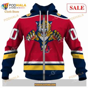 NHL Florida Panthers Custom Name Number Retro Red Jersey Fleece Oodie