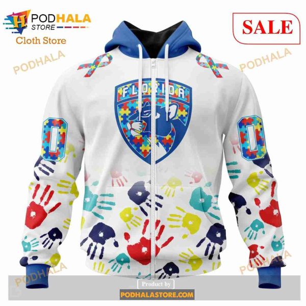 Custom Florida Panthers Autism Awareness Design NHL Hoodie 3D