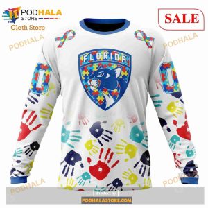 Custom Florida Panthers Autism Awareness Design NHL Hoodie 3D 4