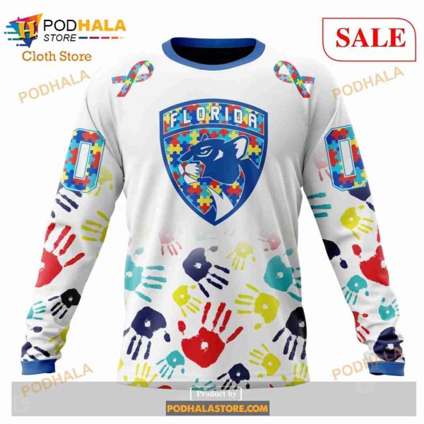 Custom Florida Panthers Autism Awareness Design NHL Hoodie 3D