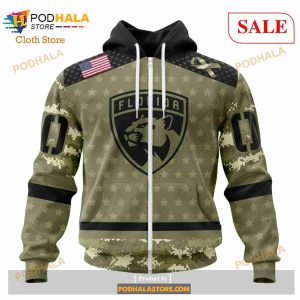 Custom Florida Panthers Camo Military Appreciation NHL Hoodie 3D 2