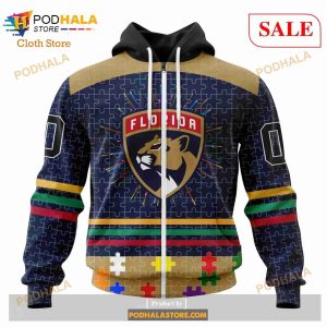 Custom Florida Panthers Fearless Aganst Autism Sweatshirt NHL Hoodie 3D 2