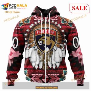 Custom Florida Panthers Native Costume Sweatshirt NHL Hoodie 3D 2