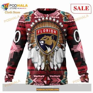 Custom Florida Panthers Native Costume Sweatshirt NHL Hoodie 3D 4