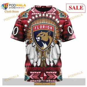 Custom Florida Panthers Native Costume Sweatshirt NHL Hoodie 3D 6