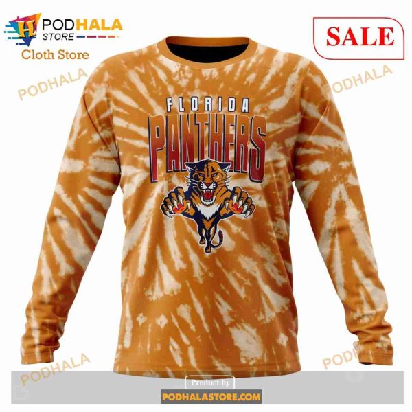 Custom Florida Panthers Retro Vintage Tie Dye Sweatshirt NHL Hoodie 3D