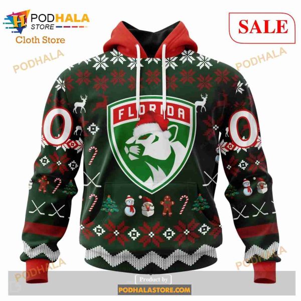 Custom Florida Panthers Unisex Christmas Sweatshirt NHL Hoodie 3D, NHL Merch