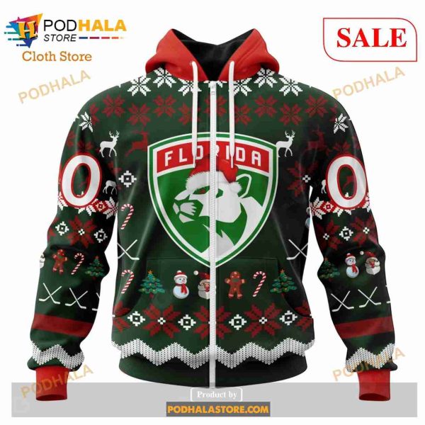 Custom Florida Panthers Unisex Christmas Sweatshirt NHL Hoodie 3D, NHL Merch