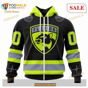 Custom Florida Panthers Unisex Firefighter Uniforms Color NHL Hoodie 3D 2