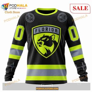 Custom Florida Panthers Unisex Firefighter Uniforms Color NHL Hoodie 3D 4
