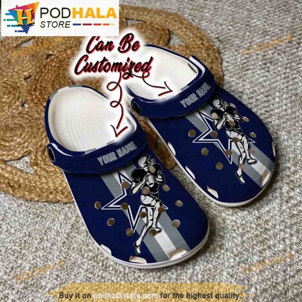 Custom Football Player Dallas Cowboys Clogband 3D Crocs Clogs