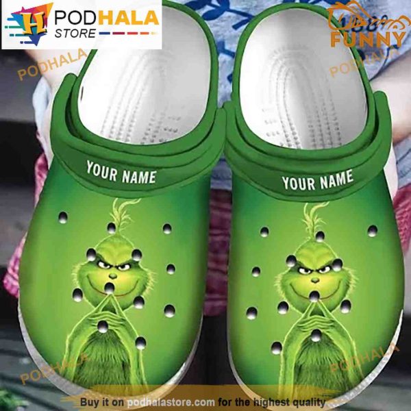 Custom Green Grinch Clogband 3D Crocs Clog Shoes