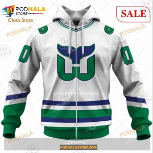 Custom Hartford Whalers Carolina Hurricanes Vintage NHL Sweatshirt Hoodie 3d 5