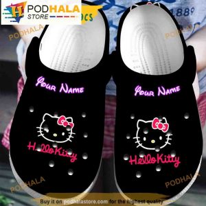 Custom Hello Kitty Black Clogband 3D Crocs Slippers