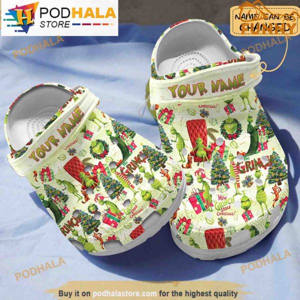 Custom How The Grinch Stole Christmas Crocband 3D Crocs