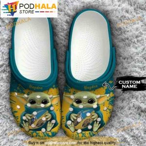Custom Jacksonville Jaguars Baby Yoda Crocband 3D Crocs