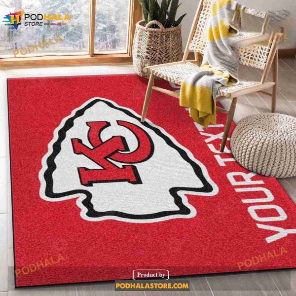 Custom Kansas City Chiefs Accent Rug NFL Area Rug For Christmas, Living Room Rug