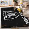 Custom Las Vegas Raiders Accent Rug NFL Team Logos Area Rug, Bedroom