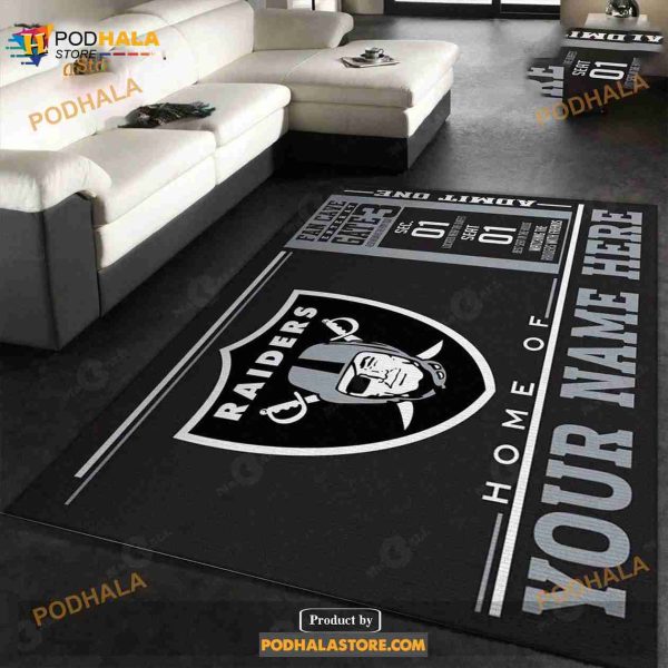 Custom Las Vegas Raiders Wincraft Custom NFL Area Rug